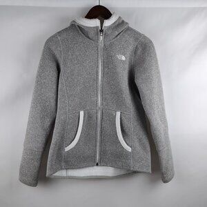 The North Face Women's Heathered Grey Hoodie Full Zip Fur Lined Midweight, XS